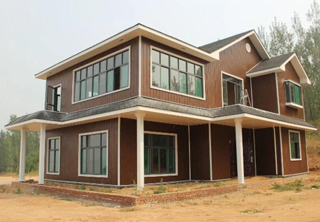 Ultra Modern Light Steel Prefab House / Double Story Prefab Homes Heat Resistant