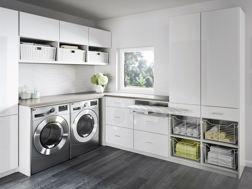 Waterproof Modern Design Plywood Laundry Sink Cabinet for High End Apartment Customization