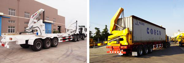 Self Loading Container Trailer Cargo Handling Equipment In Port 37 Ton Capacity
