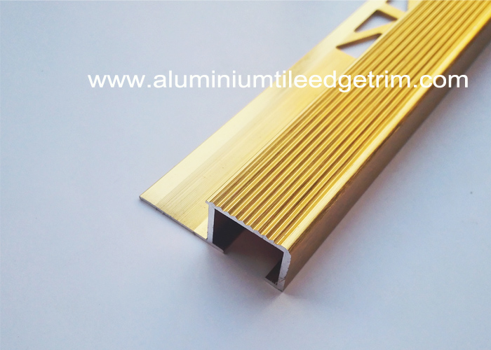 brushed ti-gold aluminium bullnose stair nosing for ceramic tile