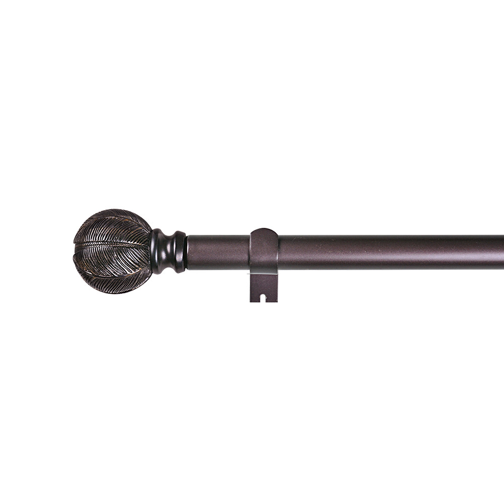 25mm Resin Curtain Pipe With Cylinder Shape Finials Extendable 28-120 weight of curtains