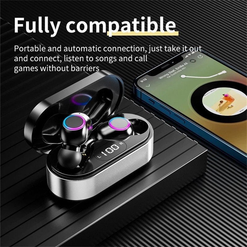 True Wireless Bluetooth 5.2 Earbuds TWS F12 Sport Touch In Ear Bass Stereo Earphones