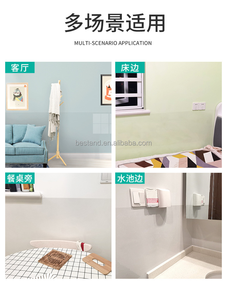 Static Kitchen Sticker No Glue Removable Geometric Backsplash Wallpaper for Household