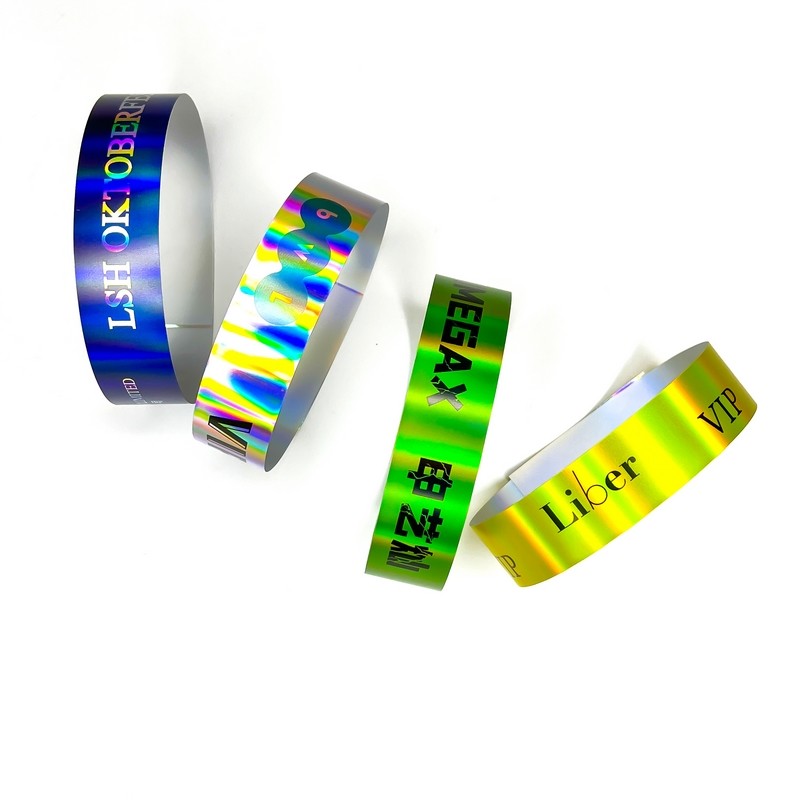 Custom Fashionable Glitter Party Wristbands Smoothable Soft Skin-Friendly Shiny Laser Bracelet Writsband
