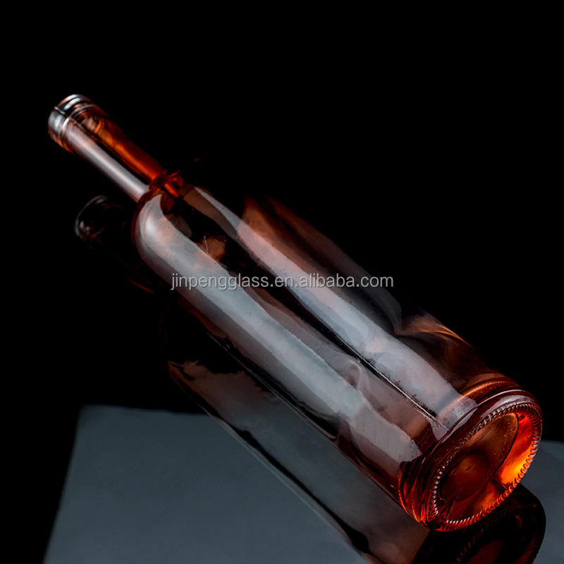 Coating Red Color 750ml Tequila Glass Bottle with Unique Design and Cork