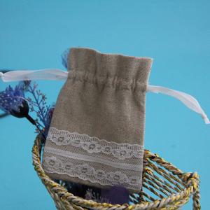 China Personalized Gift Packaging Drawstring Bag With White Lace round bottom on sale