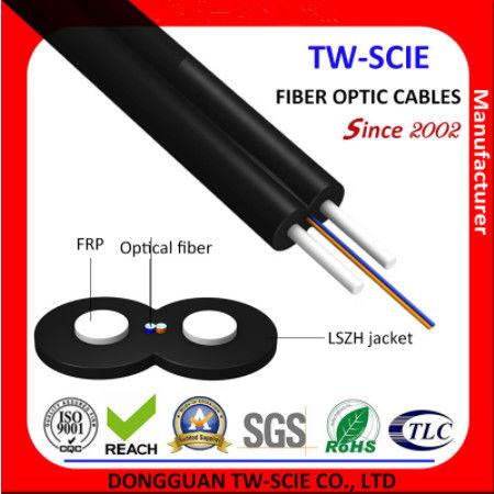 G652D LSZH Sheath FTTH Drop Wire Cable Steel Or FRP Strength Member For Floor