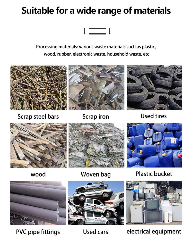 Metal Tire Shredding Machine Rubber Plastic Single Shaft Shredder Machine