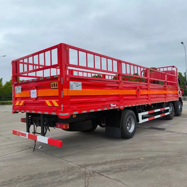 Customized Red Color 6X2 Gas Cylinder Transport Truck Fence Cargo Truck 20 Tons Load