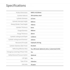 Anti Crashed Customizable Automatic Bollards For Driveways Removable Steel