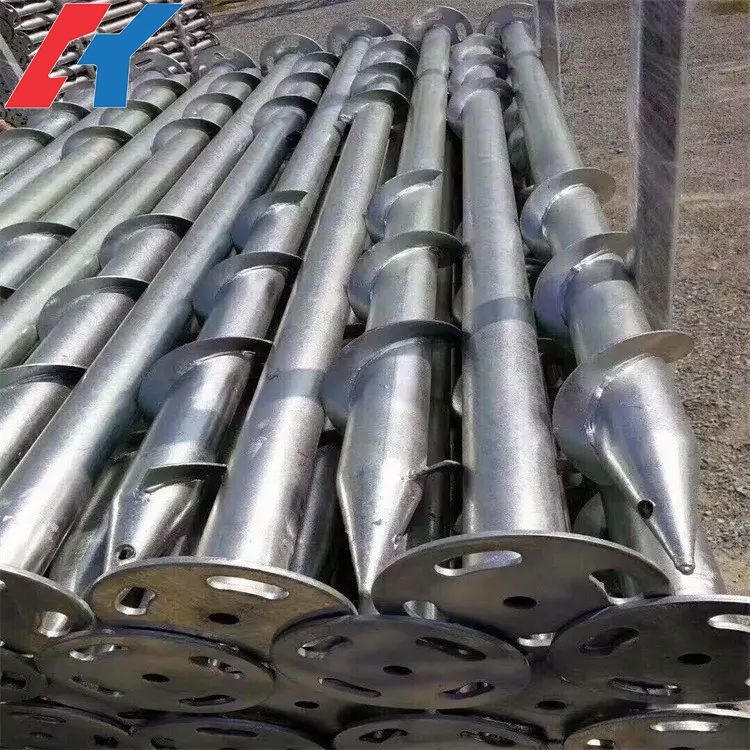Double Leaf Pre Embedded Helical Ground Anchors Length 1600mm Galvanised Screw Piles