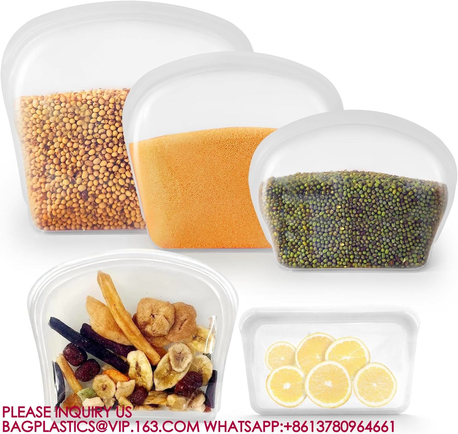 Reusable Food Storage Bags Freezer Sous Vide Container Oven Microwave Dishwasher Safe