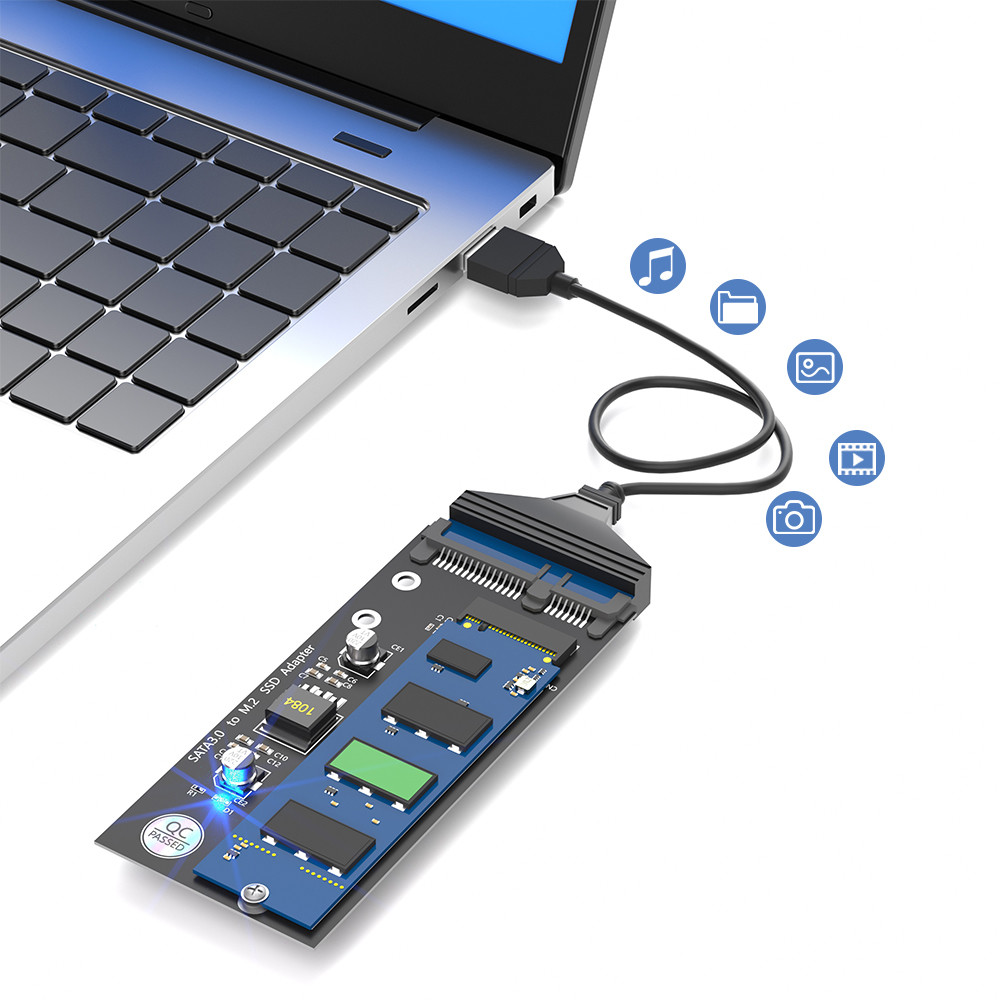 M.2 NGFF SSD to SATA 3 3.0 Adapter Card Converter B B&M Key for 2230 2242 2260 2280 M.2 SATA Protocol Solid State Disk Drive SSD
