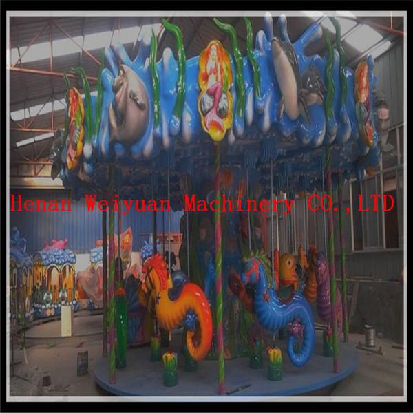 New Design Amusement Park Rides 16 seats Marine Style Carousel For Sale