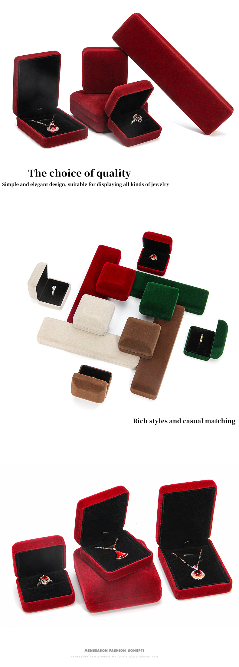 Customized Size Velvet Jewelry Box For Storing And Protecting jewellery Collection