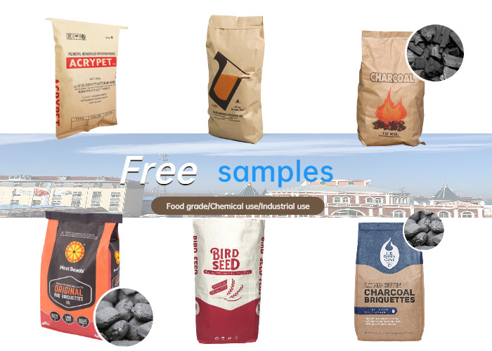 Logo Custom Printing Food Material Tea Powder Multiwall Paper Bags With PE Film Or Liner