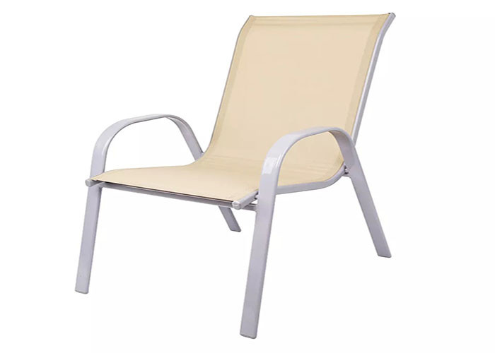 Outdoor Modern Bistro Patio Garden Chair Metal Steel Iron Sling Stacking Arm