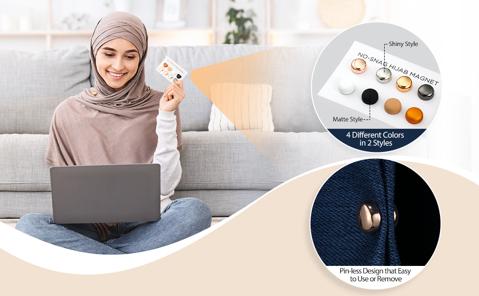 Round Magnetic Hijab Pins Strongest Multi Magnet for Women's Muslim Head Accessories