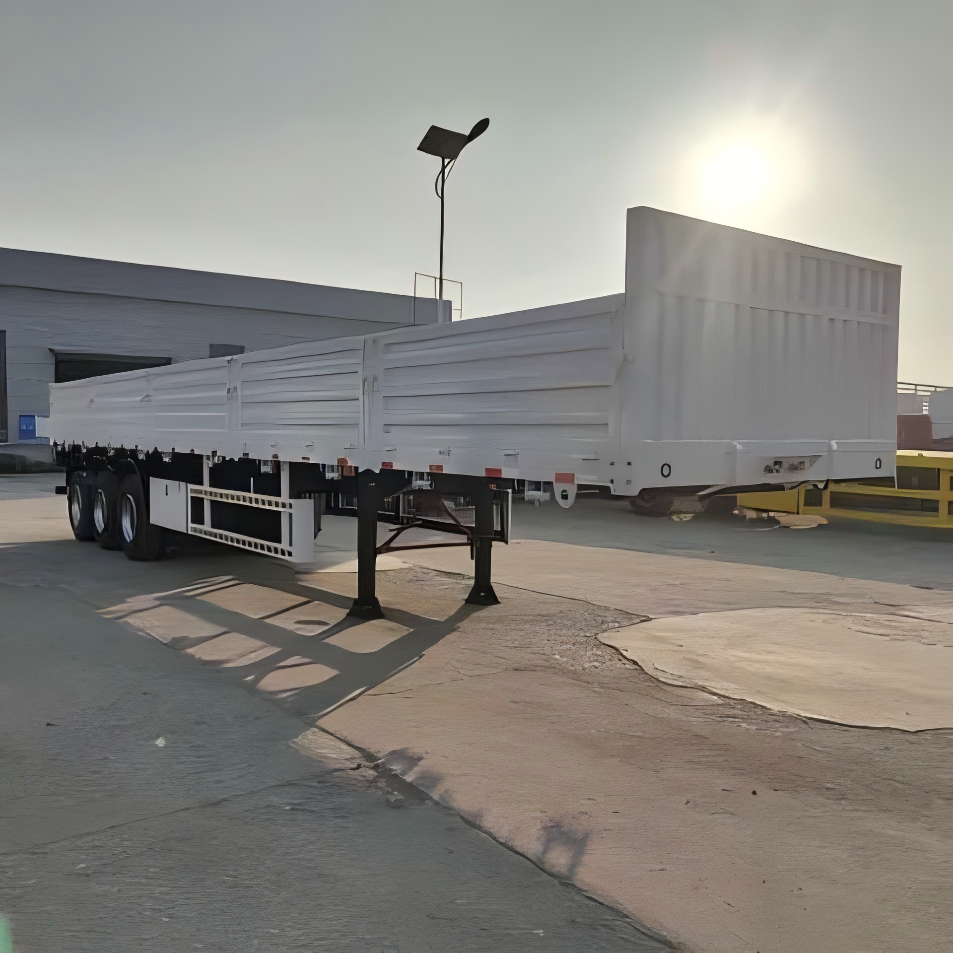 CIMC 3 axle 12400*2610*1550mm customized Design for Timber Coil and Steel Container Haulage Side Column Flatbed Semi Trailer