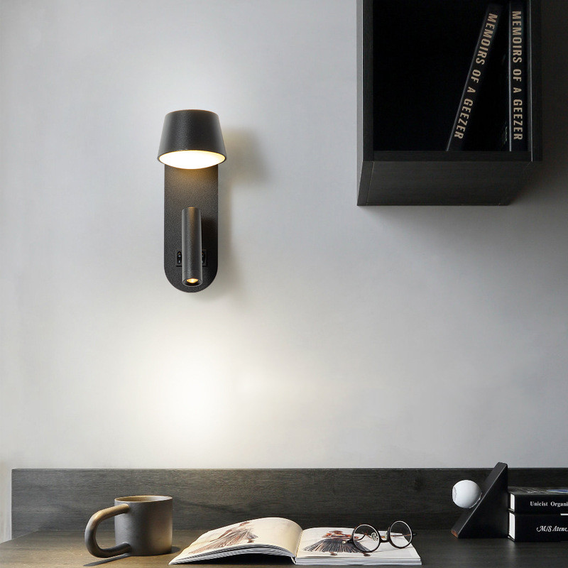 Bedside wall lamp acrylic atmosphere light bedroom flexible wall lamp home villa headboard reading light hotel
