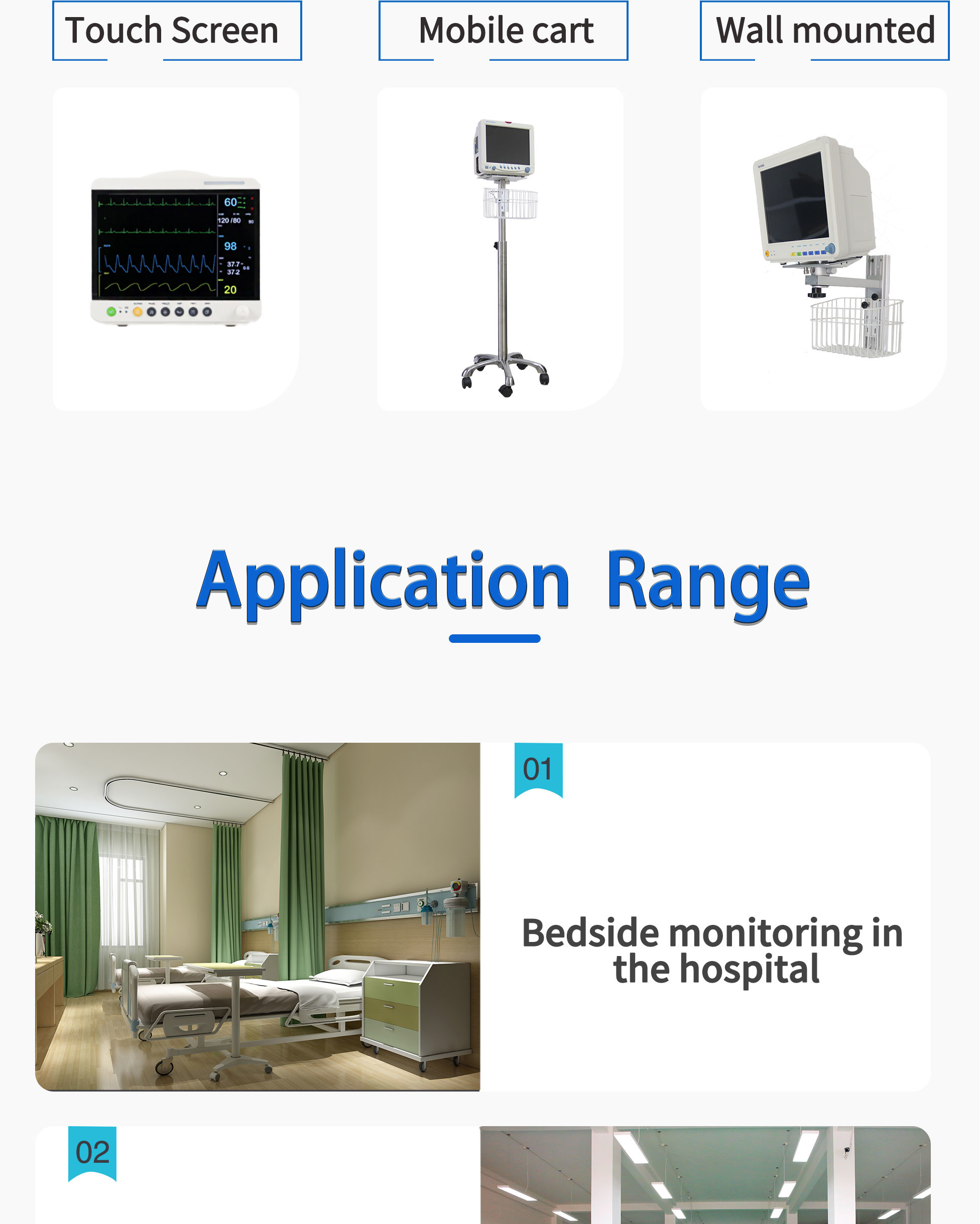 ISO Approved Multi Parameter Patient Monitor Clinical Analytical Instruments
