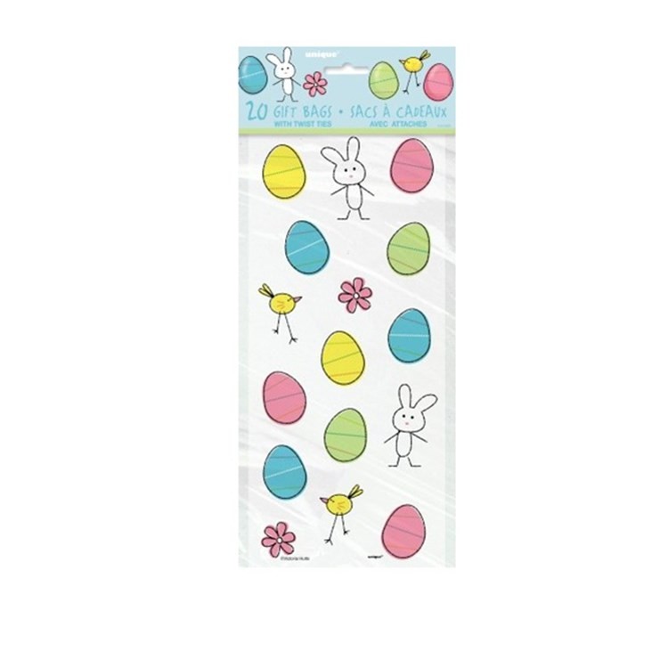 Disposable Plastic Packaging Treat Bags / Easter Candy Bags / Cellophane Loot Bags
