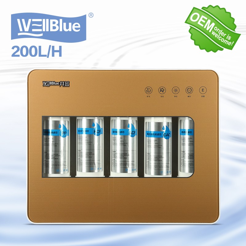 Fashion 5 Stage UF Alkaline Water Filter Machine 200L/H Capacity 304x295x348mm
