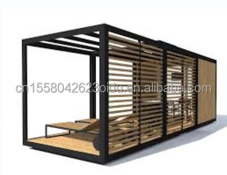 Outdoor Wooden Container Home Luxury Garden Tiny House with 2-3 Bedrooms for Families and Hotels Aluminum Alloy Windows