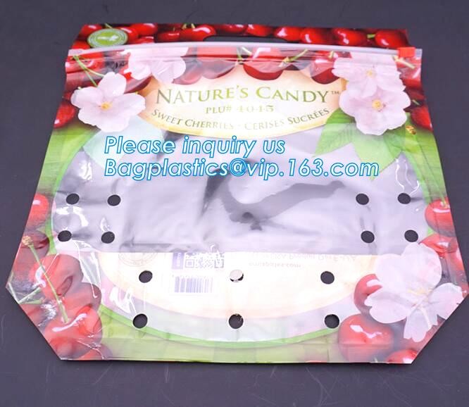 LDPE k aseptic grape bag,cherry bag,fruit bag with hole/slider k fruit bag with air holes for grape packagin