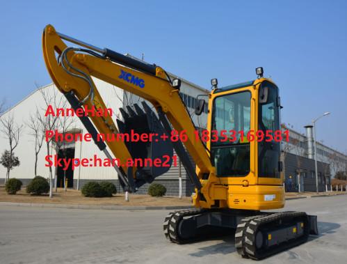 Xcmg XE35U Mini Excavator 3 Ton / Small Excavation Equipment Yellow Color