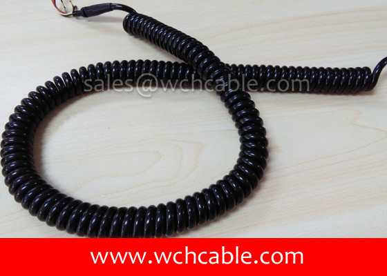 UL Spiral Cable, AWM Style UL22208 22AWG 4C VW-1 60°C 300V, PVC / TPE