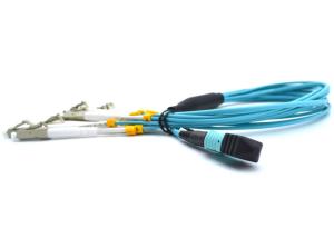  OM3 / OM4 MPO Patch Cord 12 Core 5M Simplex / Duplex 10G Fiber Optic Cable Manufactures