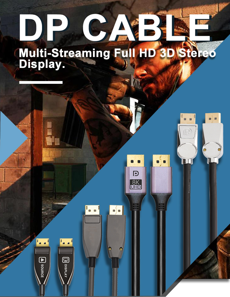 5M Displayport To Displayport Cable 1.4 8k For Xiaomi TV Box PS4 PS5 HDTV Projectors