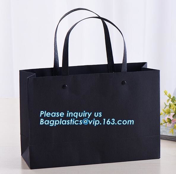 Luxury paper bags with handles Different Sizes,250gsm art paper shopping carrier bag custom printing with handle rope