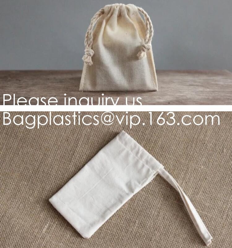 100% Cotton Canvas Favor Bag Pouch with Drawstring,Cotton Breathable Dust-Proof Drawstring Storage Pouch Multi-Functiona