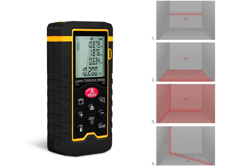 Versatile Digital Laser Distance Meter 100m Volume Measurement Instruments