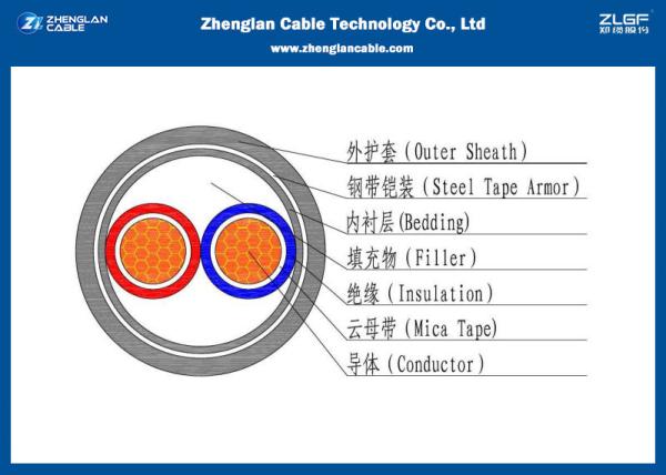 0.6/1KV Armoured 1.5~1000mm2 2 Cores LV Steel LV Wire Cable(Power Cable) （CU/PVC