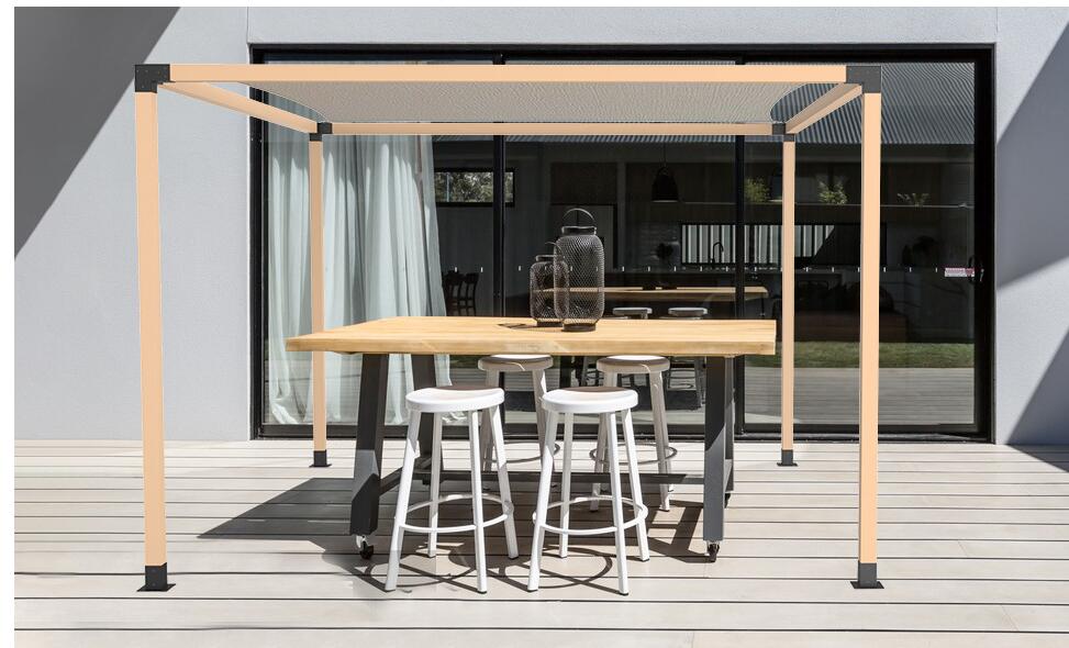 Black 4*4 6*6 Modular Size Metal Steel 3 Way Corner Pergola Bracket Wood Connectors Post Base Kits