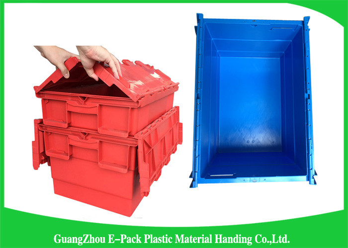 Turnover Logistics Opaque Plastic Attached Lid Containers For Foods , Textile