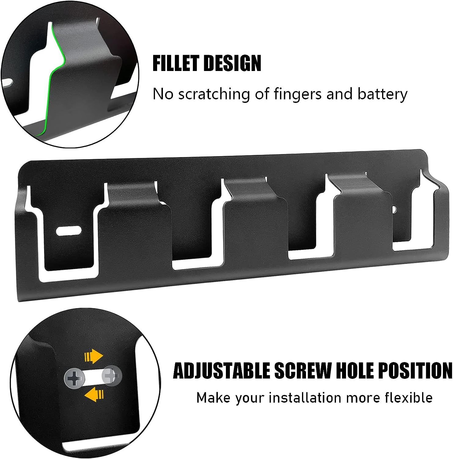 M18 Tool Battery Storage Rack Bracket with Universal Fit and Solid Steel Construction