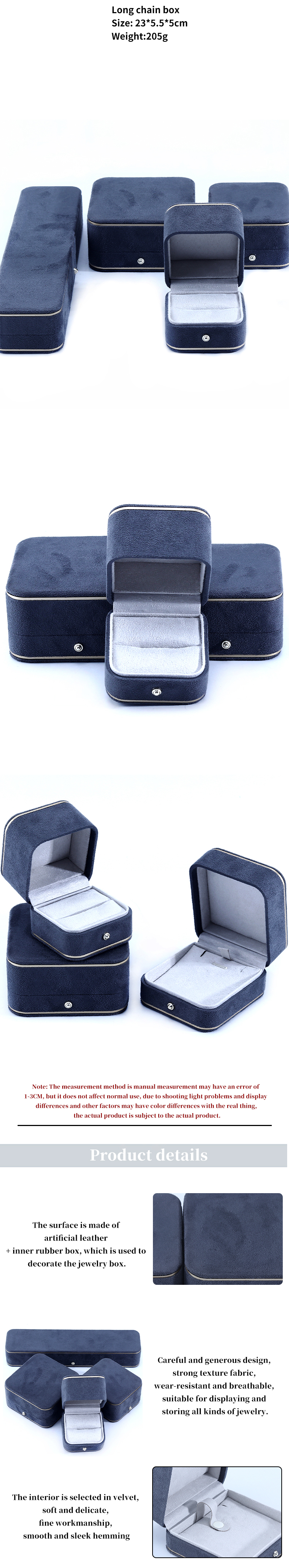 Newest Gray Velvet Jewelry Box for Bracelet Necklace Ring Custom Logo Hanhong 2023