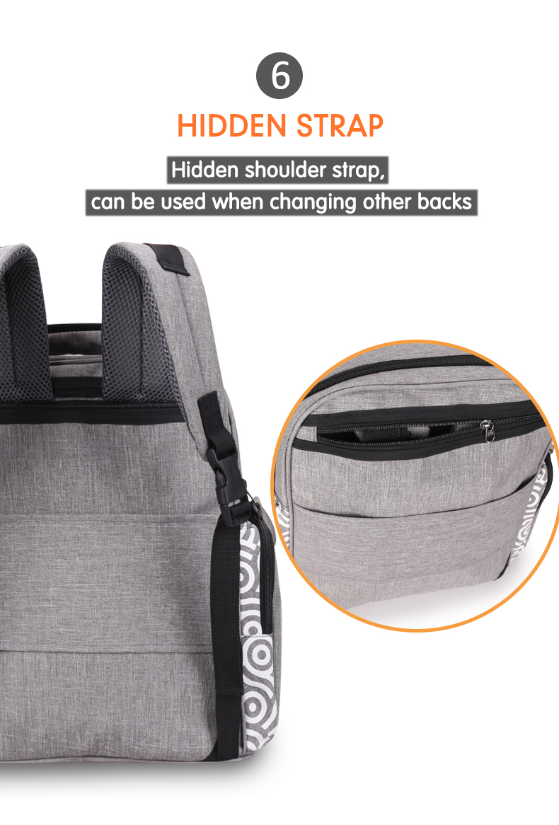 Large Capacity Maternity Mummy Diaper Bag Multi-functional Travel Backpack with Stroller Strap with Changing Station