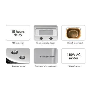 710W Smart Bread Maker With LCD Display Backlit To Better Observe Changes Food