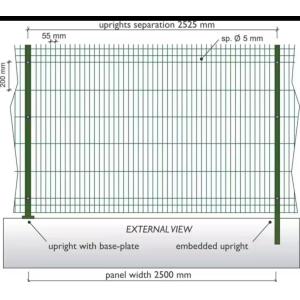 Galvanized 3D Curved Fence Welded Mesh Fence With Ground Post