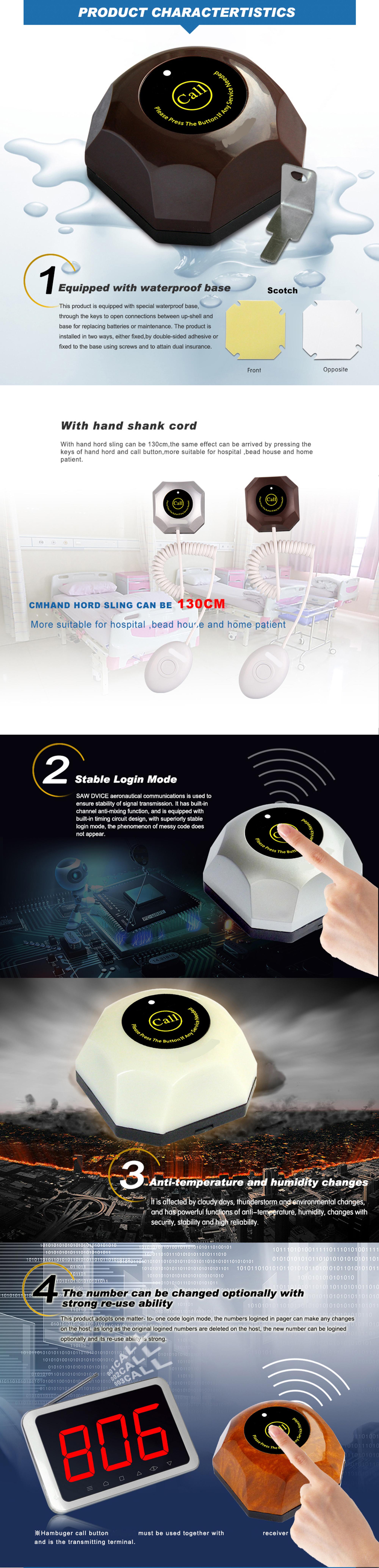 Nursing home equipment wireless nurse call bell in hot sales