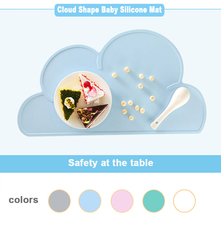 Toddler Cloud Shaped Silicone High Chair Placemat Waterproof