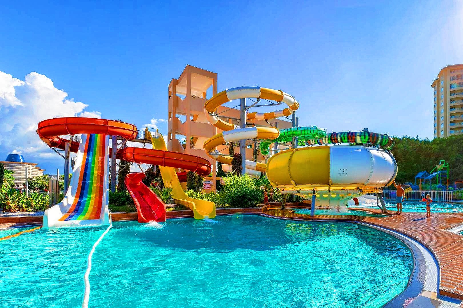 Water Amusement Park Outdoor Swimming Pool Kids Playground Fiberglass Slide