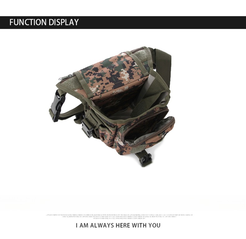 600D Nylon Fabric Waist Bag Belt for Outdoor Training Hiking Mountaineering in Khaki