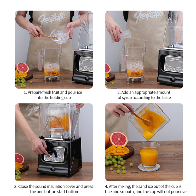 Low Noise Heavy Duty Smoothie Blender With Soundproof Cover and Unbreakable PC Jar