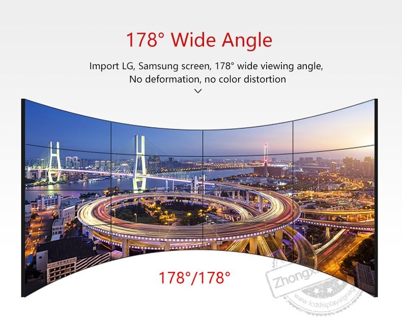 46inch 0.88mm bezel Active Area H / V 1073.8x604mm Led Video Wall Complete System for Indoor Conference Hall